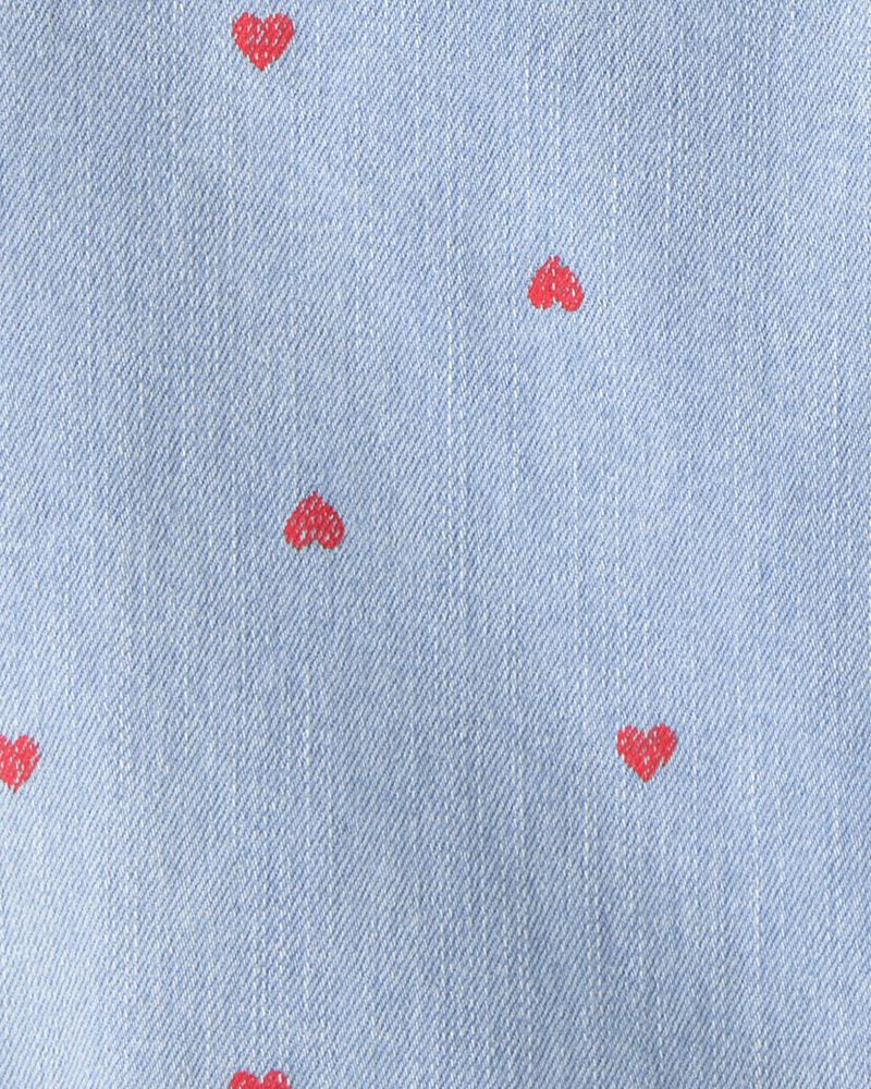 Toddler Girl Heart Denim Jeans - Light Wash, image 3 of 4 slides