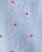 Toddler Girl Heart Denim Jeans - Light Wash, image 3 of 4 slides