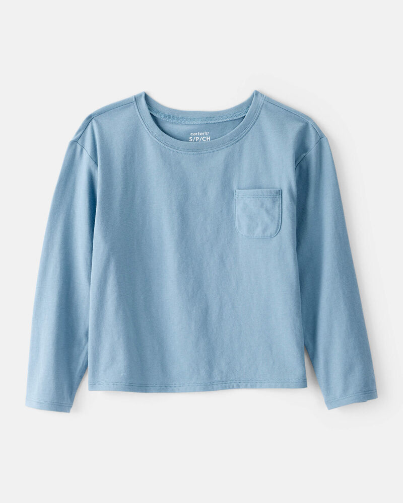Girls Long-Sleeve Top - Blue, image 1 of 3 slides