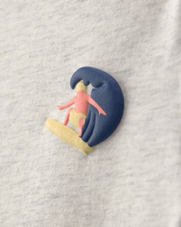 Tout-petit gar&ccedil;on - T-shirt &agrave; imprim&eacute; de surfeur - Gris, 