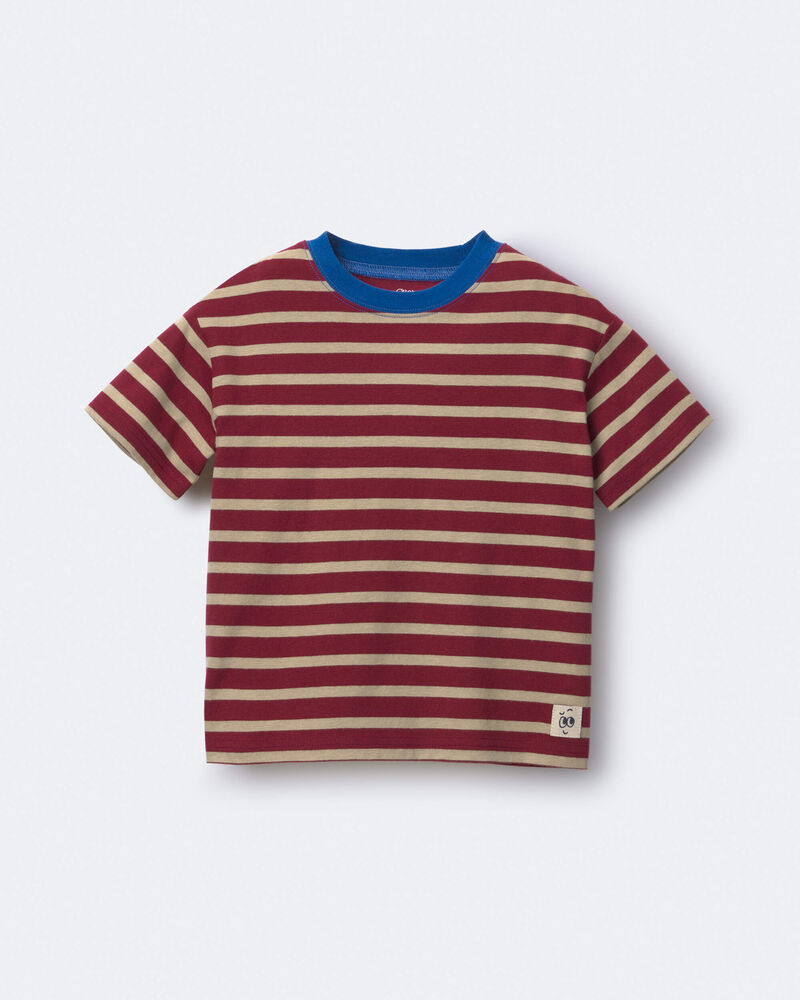 Tout-petit gar&ccedil;on - T-shirt d&eacute;contract&eacute; &agrave; rayures - Bourgogne, image 2 sur 6 diapositives