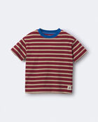 Tout-petit gar&ccedil;on - T-shirt d&eacute;contract&eacute; &agrave; rayures - Bourgogne, image 2 sur 6 diapositives