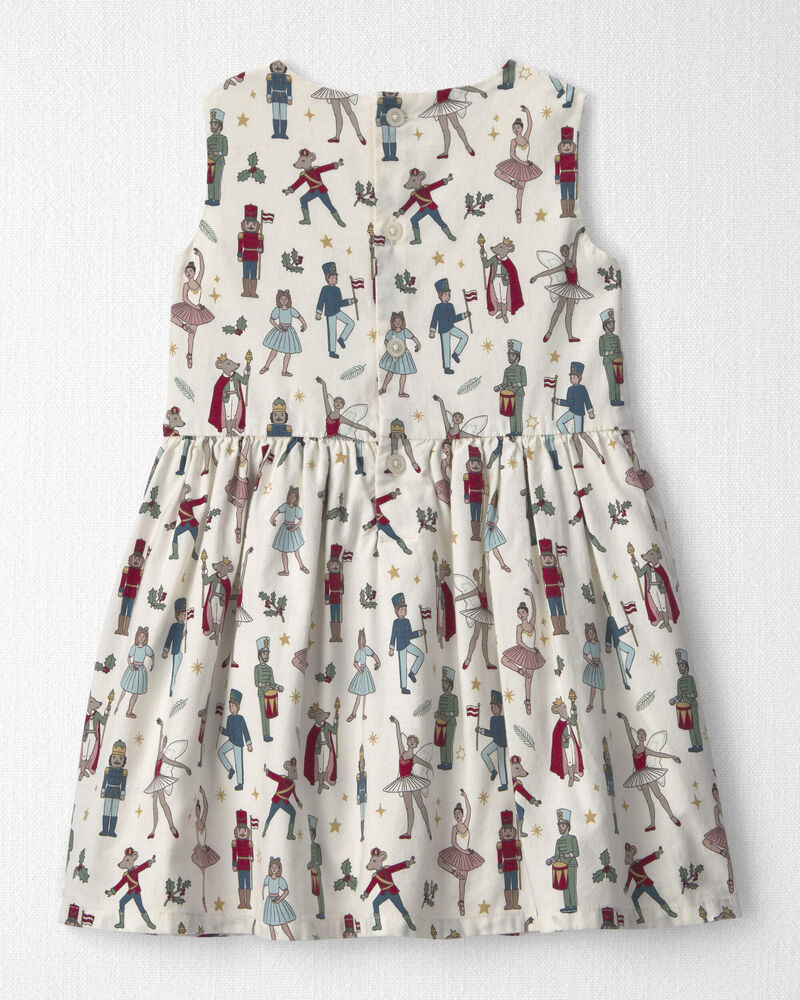 Toute-petit fille - Ensemble 2 pi&egrave;ces robe et cardigan de coton biologique &agrave; motif casse-noisette, image 3 sur 6 diapositives