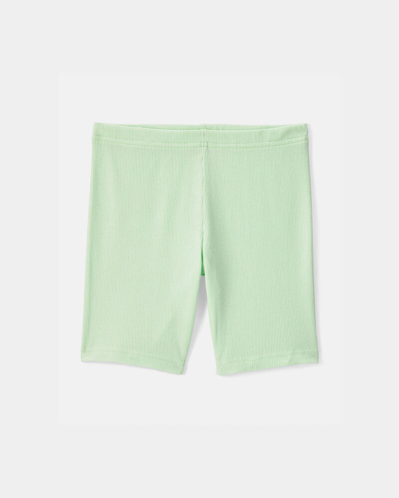 Girls Solid Bike Shorts - Green, image 1 of 4 slides