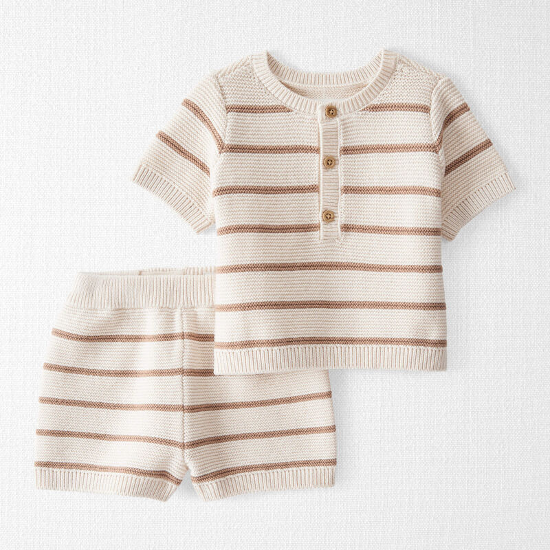 Tan Baby 2-Piece Organic Cotton Sweater Knit Set | Carter’s Oshkosh Canada