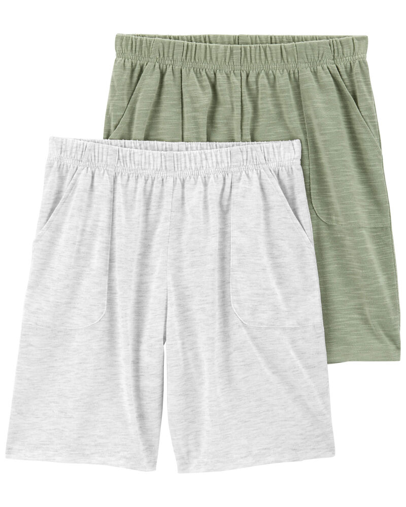 Kid 2-Pack Pull-On Slub Jersey Pyjama Shorts, image 1 of 2 slides