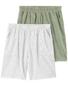 Kid 2-Pack Pull-On Slub Jersey Pyjama Shorts, image 1 of 2 slides