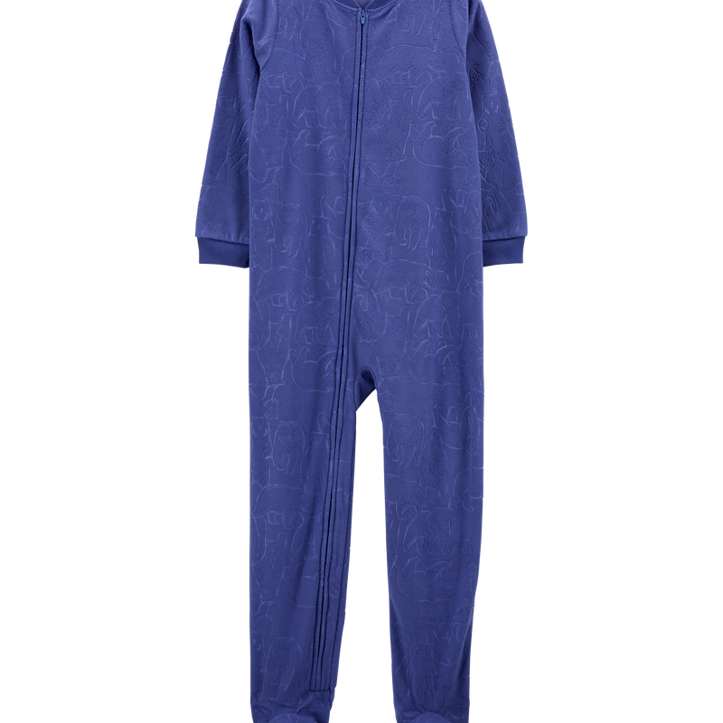 Kids Boys Kid 1 Piece Bear Burn Out Fleece Footie Pyjamas 4 Carter s