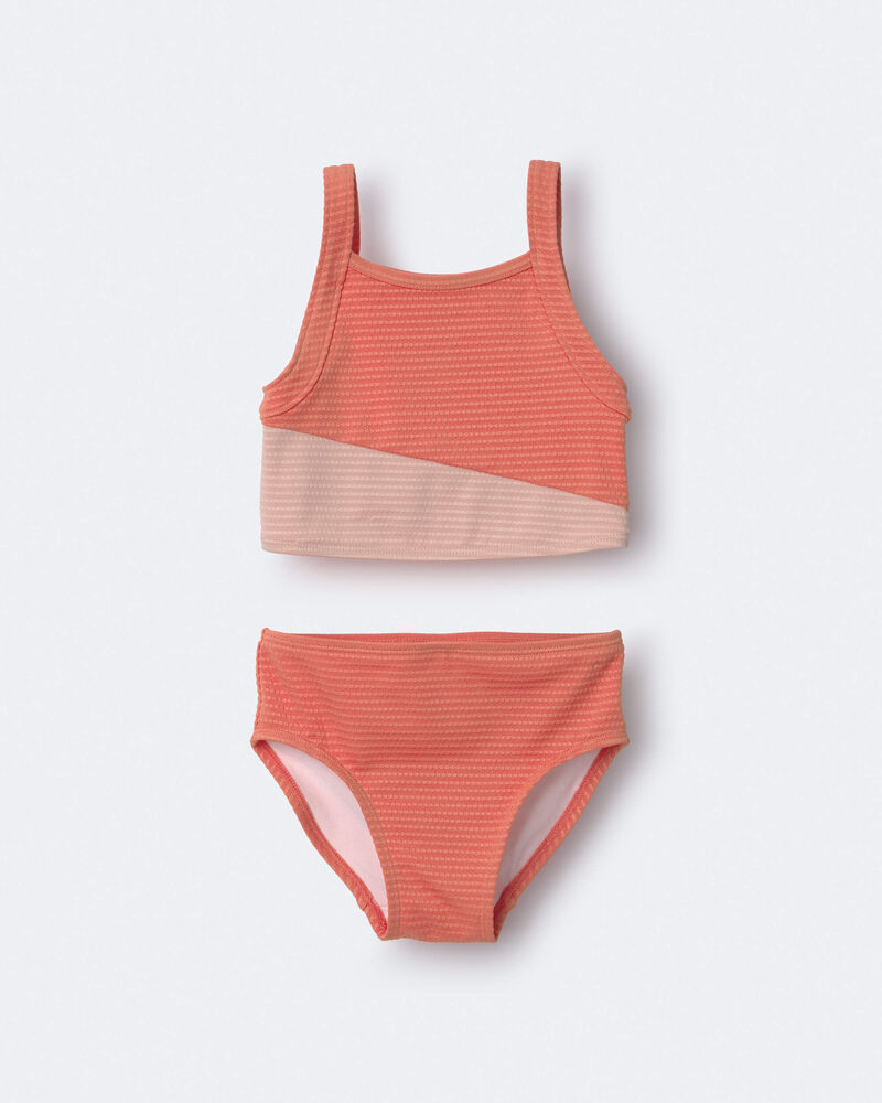 Toddler Girl colourblock Tankini Set - Orange, image 2 of 7 slides