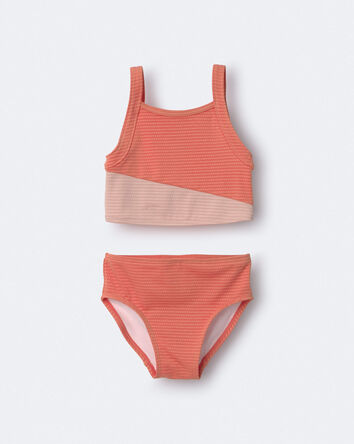 Toddler Girl colourblock Tankini Set - Orange, 