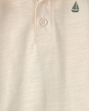 Baby Boy 2-Piece Polo Shirt & Short Set - Cream/Green, 