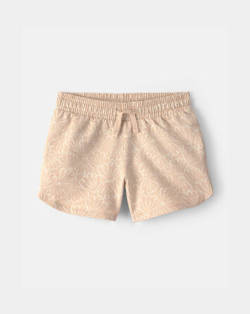 Girls Shell French Terry Shorts - Tan, 