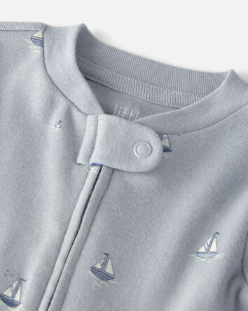 Baby Organic Cotton Sleeper Pyjama in Sail Away Print, 