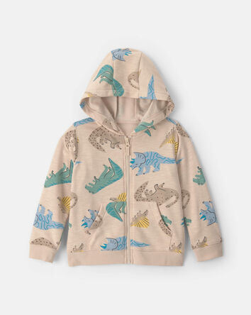 Toddler Boy Dinosaur French Terry Zip-Up Hoodie, 