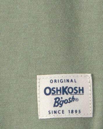 B&eacute;b&eacute; gar&ccedil;on - T-shirt &agrave; col henley &agrave; manches courtes - Vert olive, 