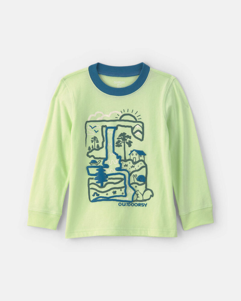 Toddler Boy 'Outdoorsy' Long-Sleeve Graphic Tee - Green, image 1 of 4 slides
