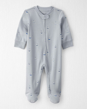 Baby Organic Cotton Sleep & Play Pyjama in Sail Away Print, 