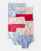 Girls 10-Pack Strawberry Print Bikini Underwear, image 1 of 3 slides