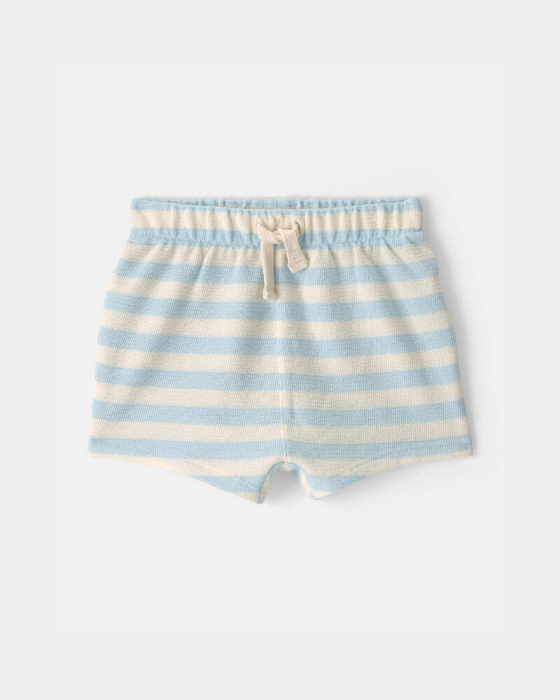B&eacute;b&eacute; - Short &agrave; rayures avec cordon de serrage - Bleu/Ivoire, image 1 sur 3 diapositives