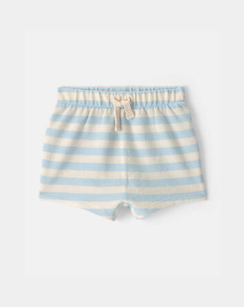 Baby Stripe Drawstring Shorts - Blue/Ivory, 