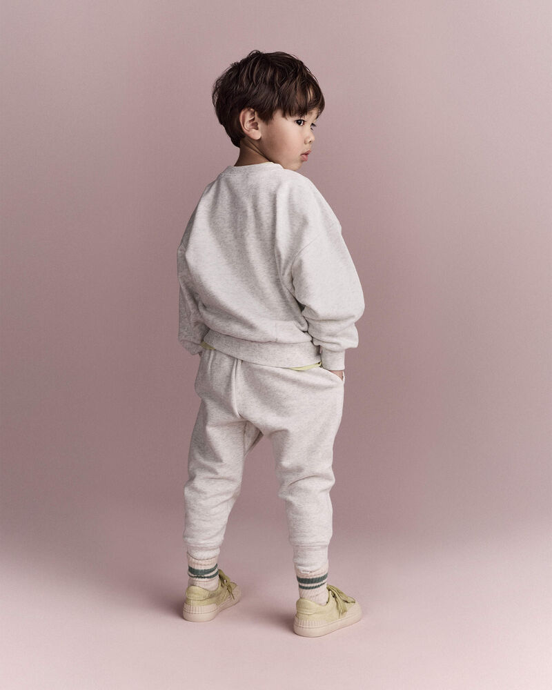 Tout-petit - Chandail &agrave; manches chauve-souris &laquo;I&rsquo;m on toddler time&raquo; - Gris chin&eacute;, image 5 sur 6 diapositives