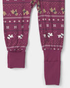 Baby 1-Piece Fair Isle PurelySoft&trade; Snug Fit Pyjama - Burgundy, image 3 of 9 slides