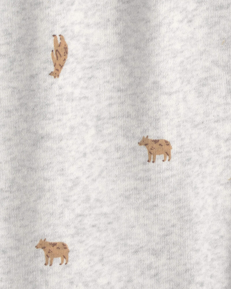 Toddler Boy 2-Piece Bear Fleece Hooded Top & Pant Set - Brown/Grey, image 4 of 5 slides
