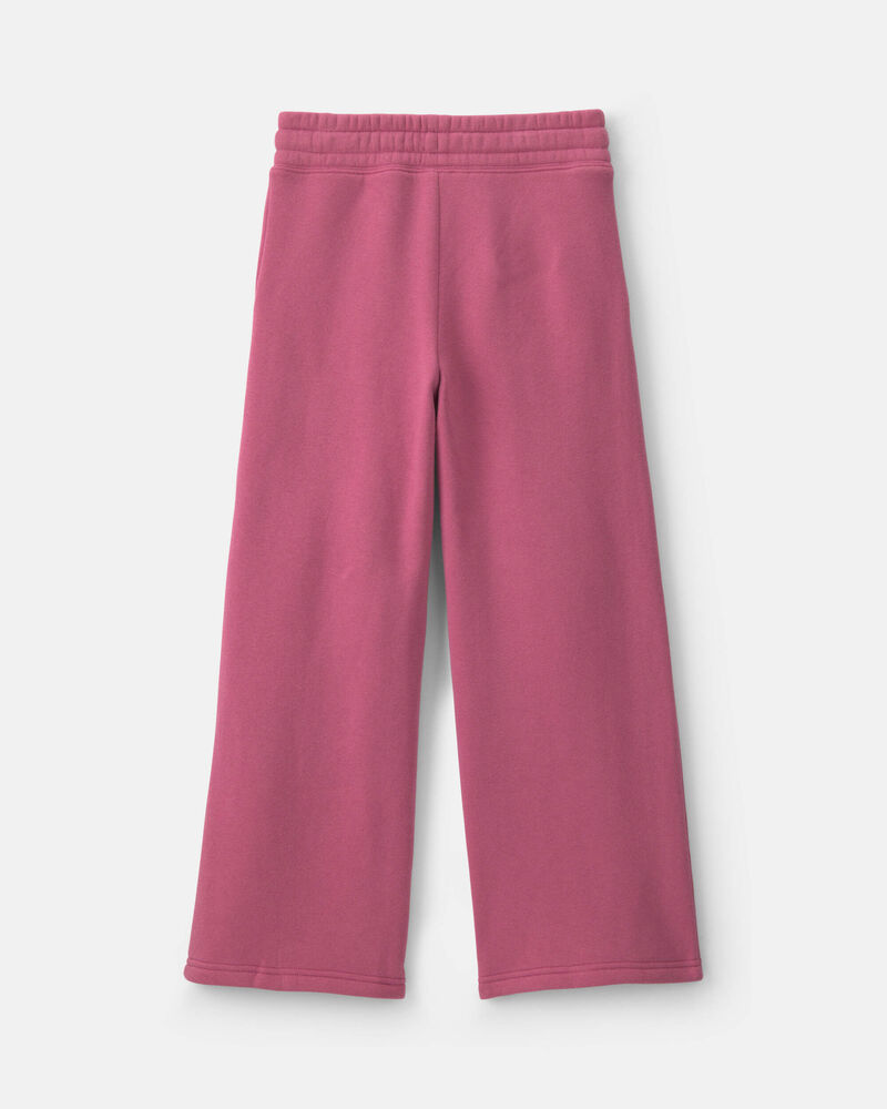 Girls Fleece Wide-Leg Active Pants - Pink, image 2 of 4 slides