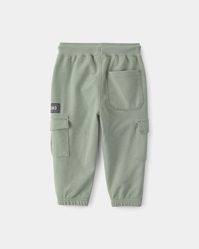 Baby Boy 'Camp Dino' French Terry Cargo Joggers - Green, image 2 of 5 slides