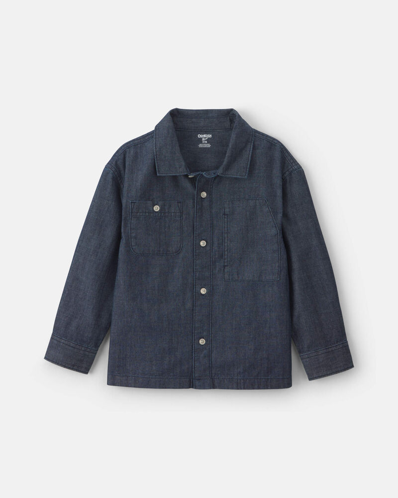 Gar&ccedil;ons - Chemise boutonn&eacute; en denim - D&eacute;lav&eacute; fonc&eacute;, image 1 sur 3 diapositives