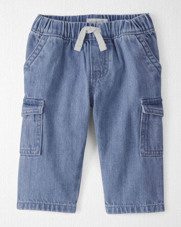 Baby Organic Cotton Denim Cargo Pants, 