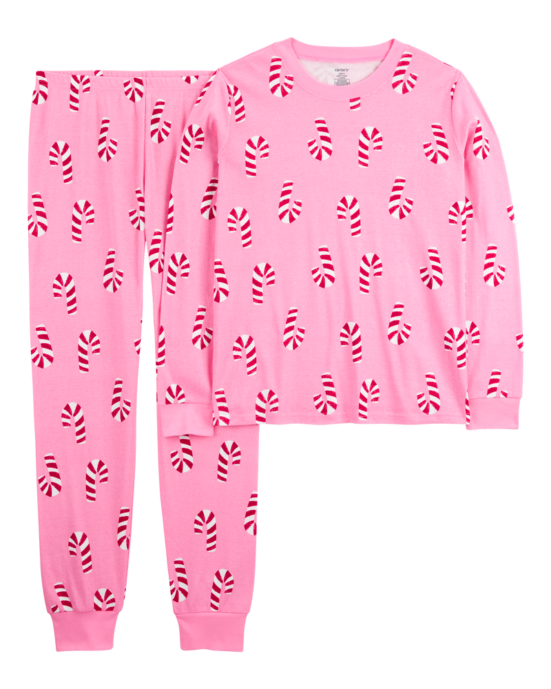 Adult 2 Piece Christmas Candy Cane 100 Snug Fit Cotton Pyjamas