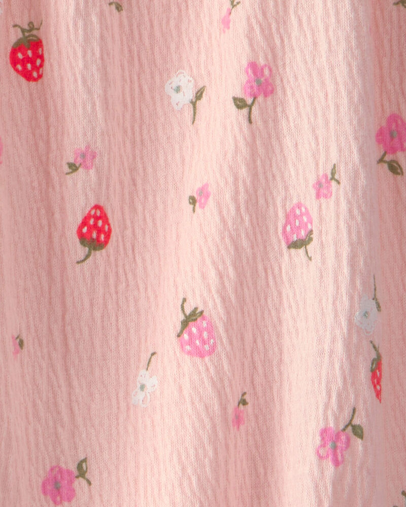 B&eacute;b&eacute; fille - Ensemble 2 pi&egrave;ces haut &agrave; manches courtes et jupe-short, fraises - Rose, image 3 sur 3 diapositives