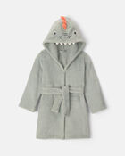 Toddler Dinosaur Hooded Fleece Robe - Green, image 1 of 3 slides