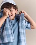 Tout-petit gar&ccedil;on - Chemise boutonn&eacute;e &agrave; manches courtes, motif &agrave; carreaux - Bleu, image 4 sur 6 diapositives