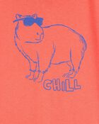 Tout-petit T-shirt à manches courtes imprimé de capybara - Rouge, image 2 sur 3 diapositives