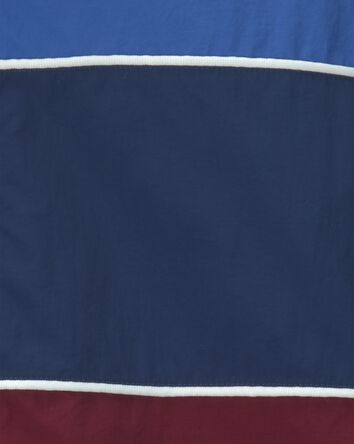 Boys Color Block Zip-Up Jacket - Blue/Burgundy, 