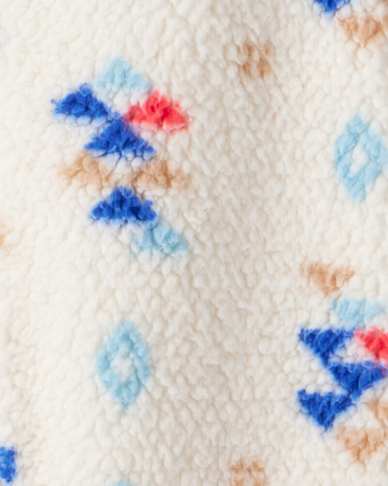 Baby Boy Aztec Sherpa Long-Sleeve Jumpsuit - Cream, image 3 of 4 slides