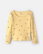 Girls Butterfly Long-Sleeve Top - Yellow, image 1 of 3 slides