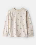 Boys Skateboard Print Long-Sleeve Graphic Tee - Brown, image 1 of 3 slides