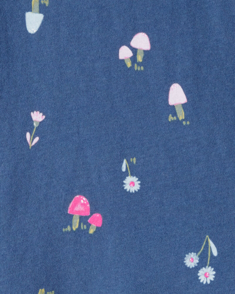 Toddler Girl Floral Cotton Long-Sleeve Top - Blue, image 3 of 4 slides