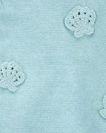 Baby 2-Piece Crochet Sweater Knit Tank & Diaper Cover Set, 