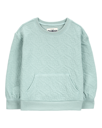 Toddler Quilted Cotton Blend Pullover - Green, 