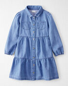 Kid Organic Cotton Chambray Dress, image 1 of 6 slides