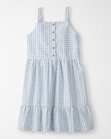 Girls Seersucker Dress Made with Organic Cotton, 
