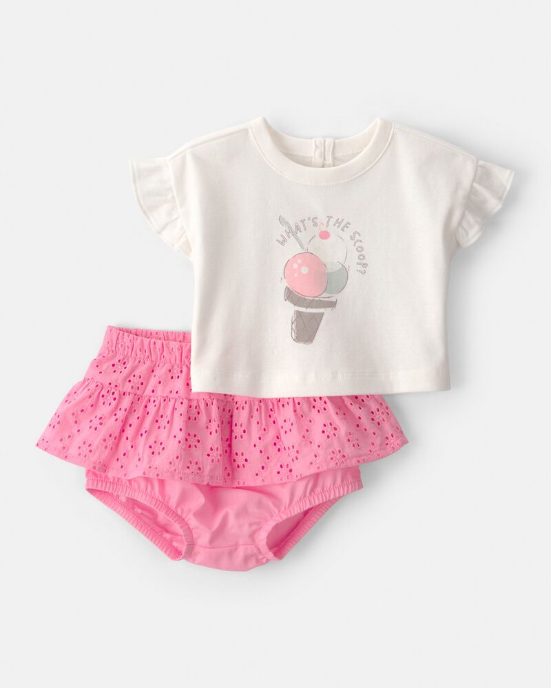 Baby Girl 2-Piece Top & Short Set - Pink, image 1 of 4 slides