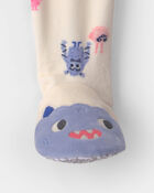 Toute-petit fille - Pyjama ajust&eacute; 1 pi&egrave;ce &agrave; pieds en DreamPlush &agrave; motif monstre &ndash; Cr&egrave;me, image 4 sur 4 diapositives