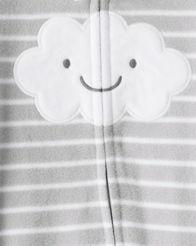 Baby Cloud Print Loose Fit Sleeper - Grey, image 4 of 5 slides