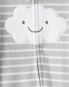 Baby Cloud Print Loose Fit Sleeper - Grey, image 4 of 5 slides
