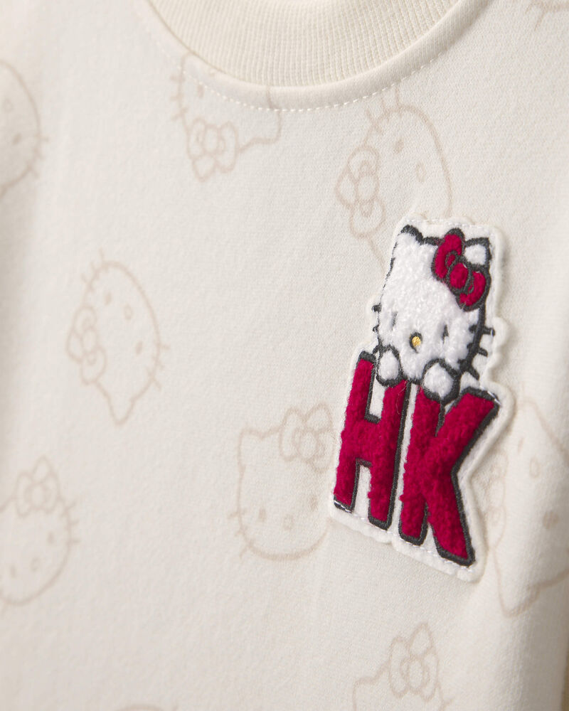 Toute-petite fille &ndash; Robe manches longues &agrave; motif c&oelig;ur Hello Kitty&reg; &ndash; Cr&egrave;me, image 3 sur 4 diapositives